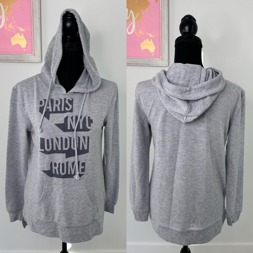 Mighty Fine Gray European Country Names Women’s Soft Hoodie (XS)